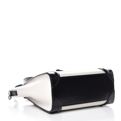 Celine Lizard Smooth Calfskin Nano Luggage White Black 5 of 7