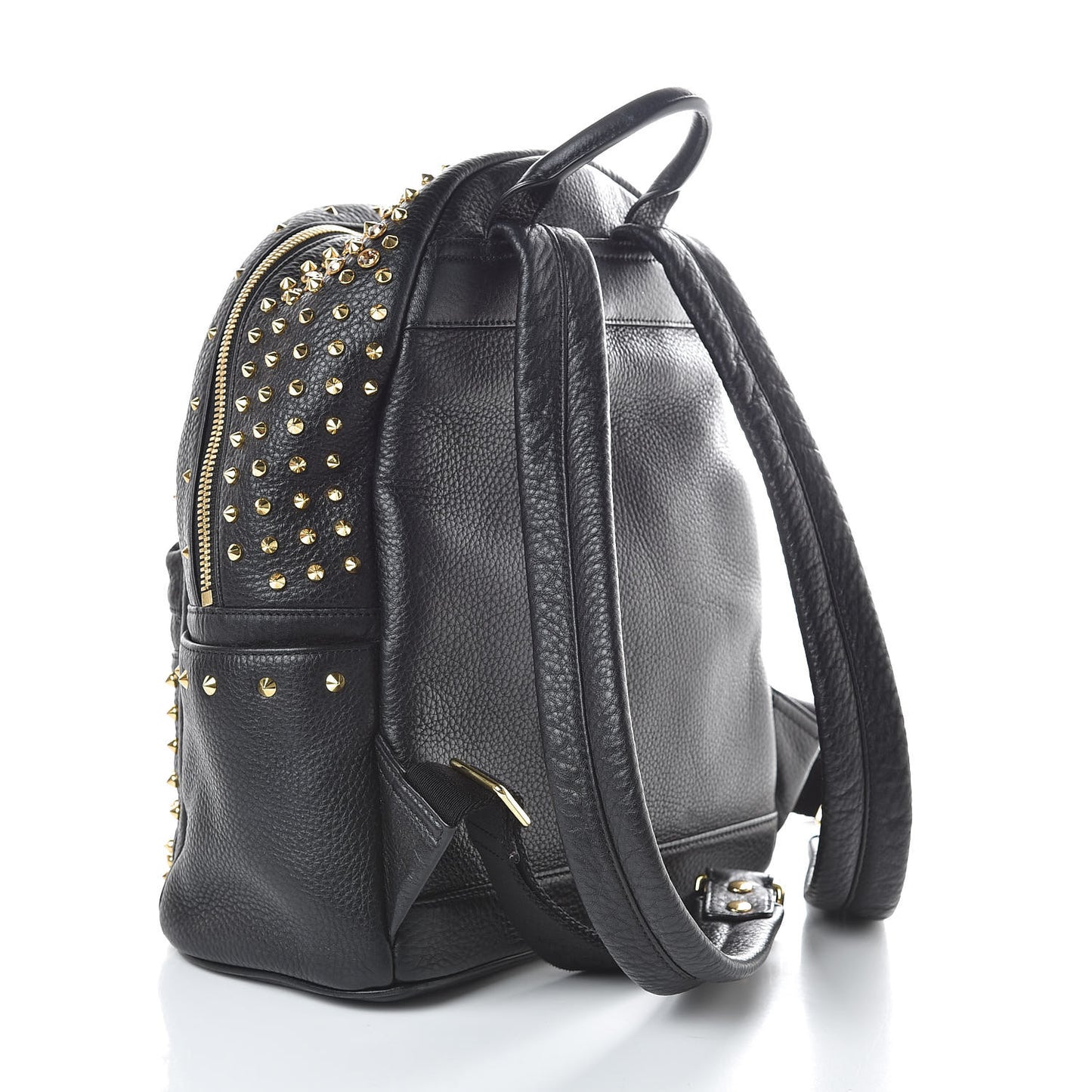 Grainy Lambskin Crystal Studded Small Stark Backpack Black