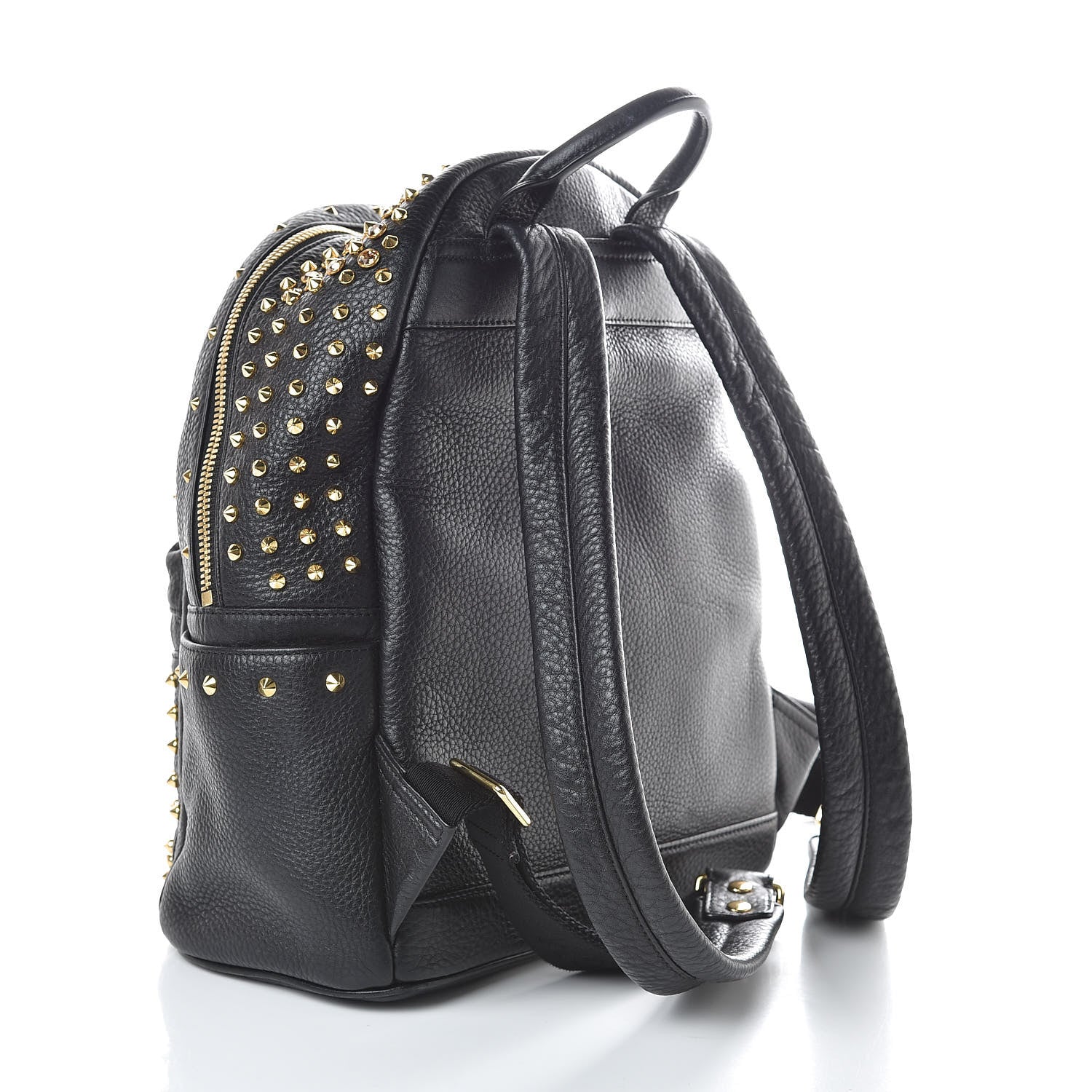 MCM Grainy Lambskin Crystal Studded Small Stark Backpack Black 3 of 8