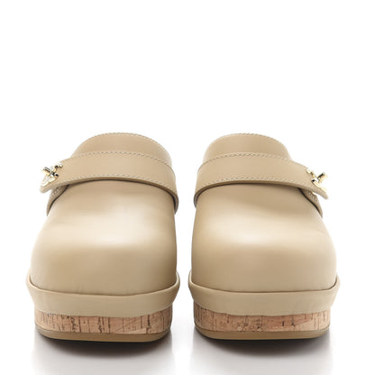 Chanel Calfskin CC Turn Lock Clogs 37 Beige 2 of 8