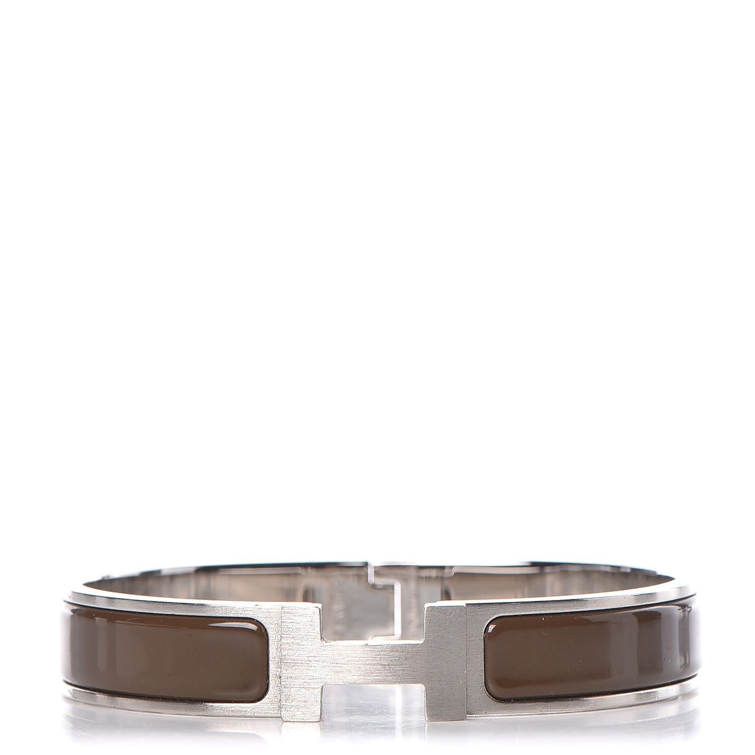 Hermes Enamel Narrow Clic Clac HH Bracelet GM Cachou 1 of 4