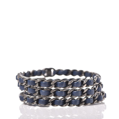 Chanel Lambskin Chain Turnlock CC Bangle Set of 3 Navy 3 of 4
