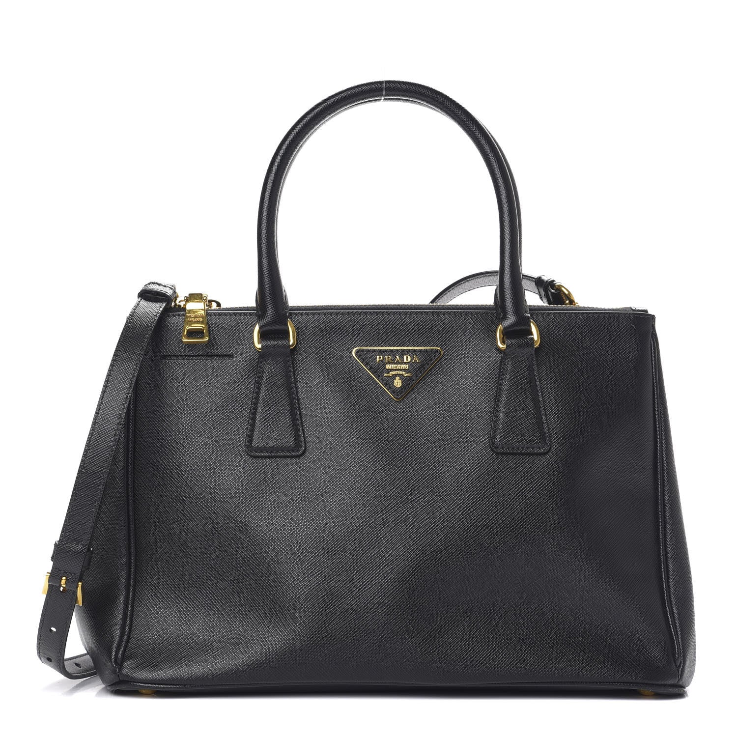 Prada Saffiano Medium Galleria Double Zip Tote Black 1 of 8