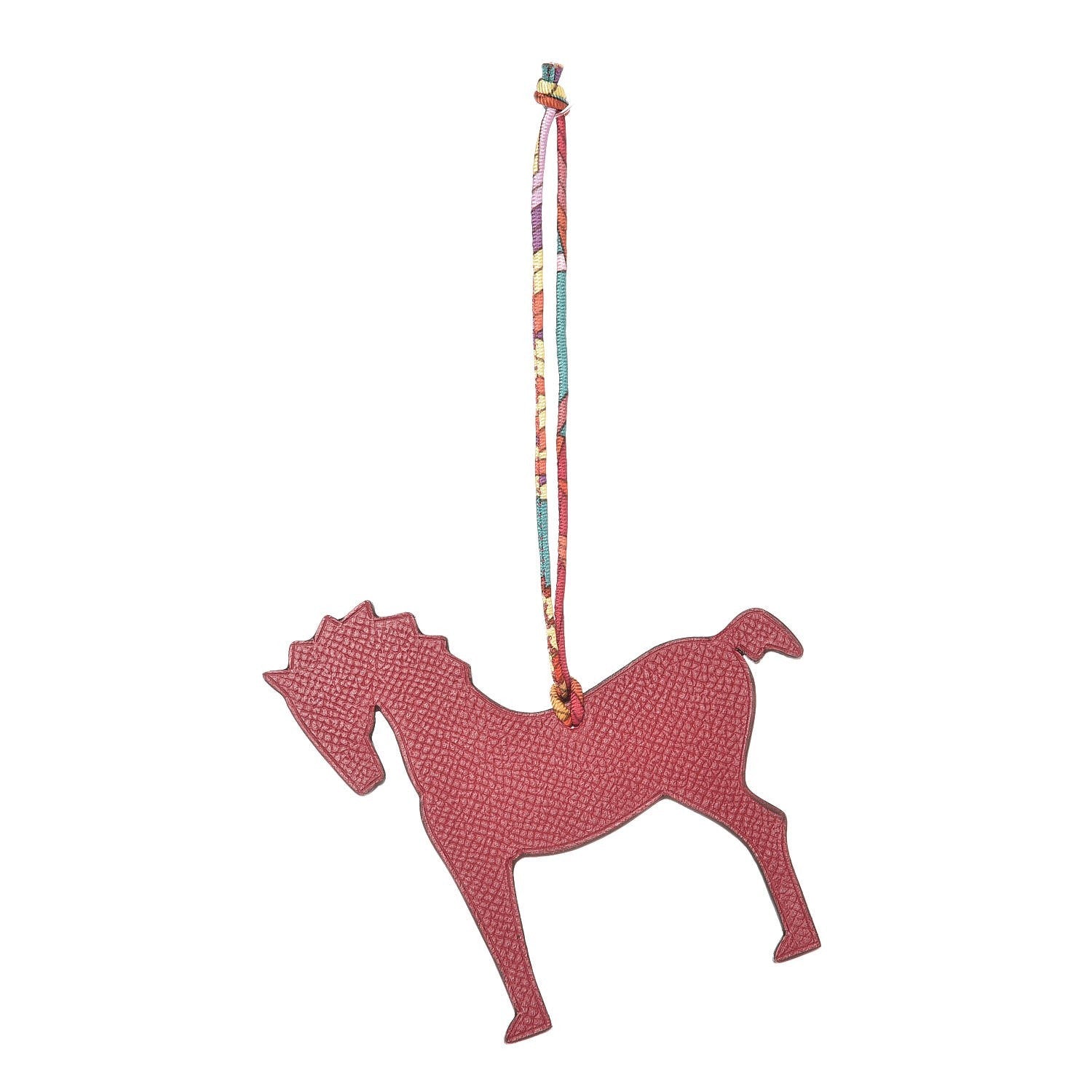 Hermes Epsom Togo Petit H Horse Bag Charm Violet Rubis 1 of 3