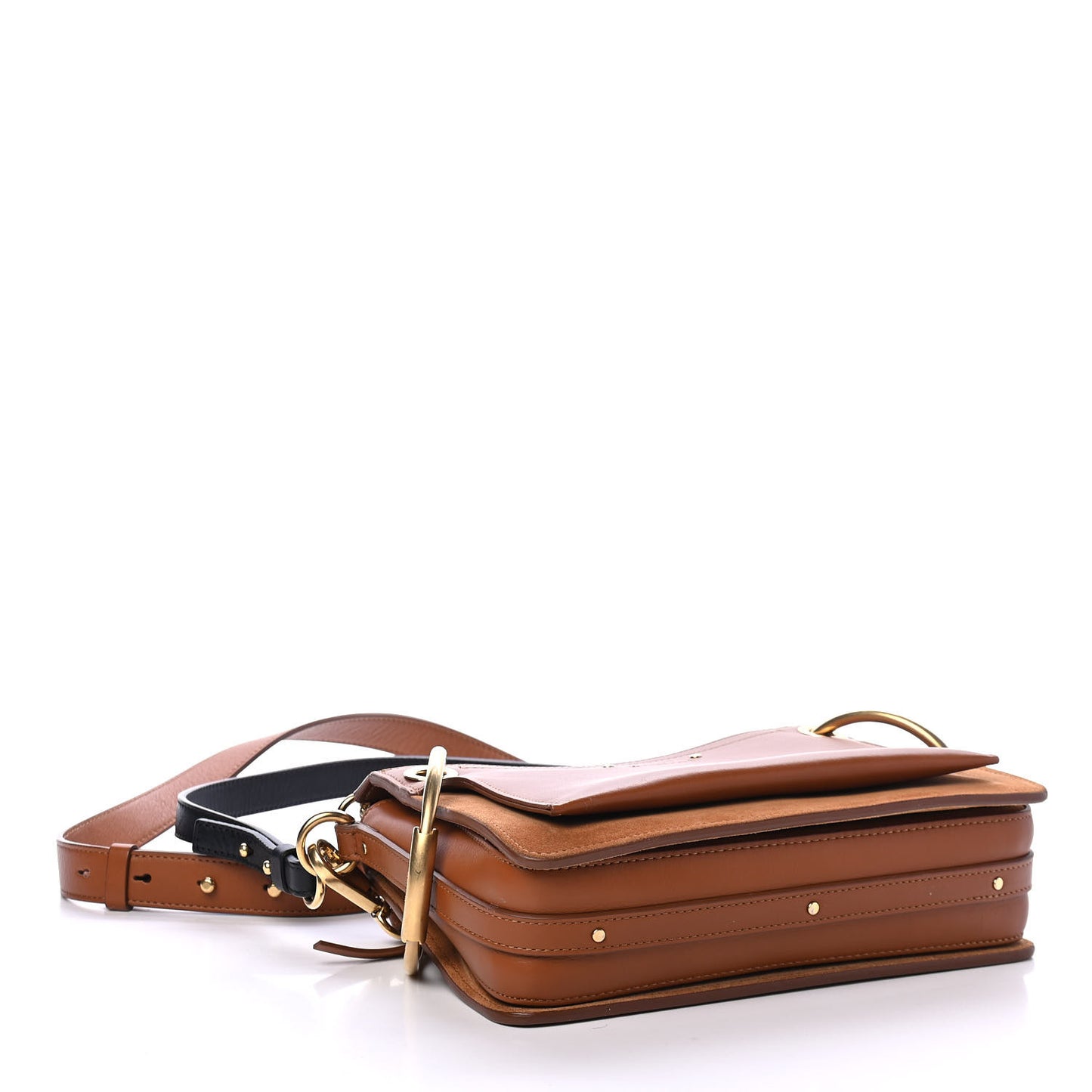 Calfskin Suede Small Roy Bag Caramel