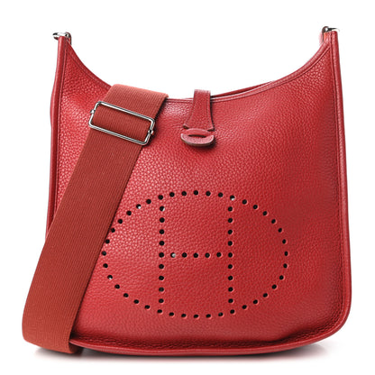 Hermes Taurillon Clemence Evelyne III PM Rouge Garance 1 of 14