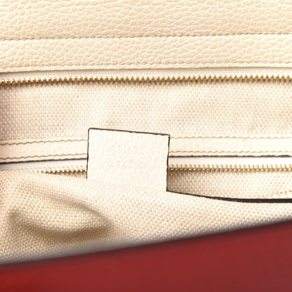 Gucci Dollar Calfskin Large Soho Top Handle Satchel Hibiscus Red Mystic White Blue 7 of 19