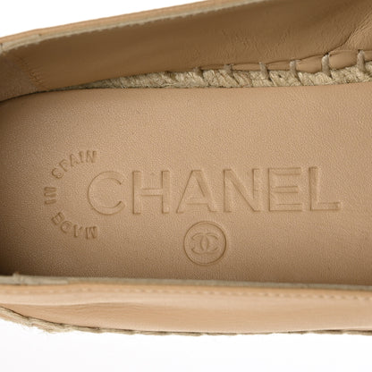 Chanel Lambskin CC Espadrilles 37 Beige Black 7 of 7