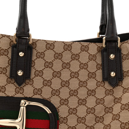 Gucci Monogram Medium Hasler Tote Dark Brown 8 of 12