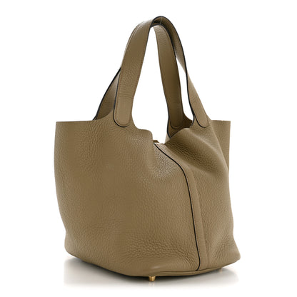 Hermes Taurillon Clemence Picotin Lock 22 MM Beige Marfa 3 of 10