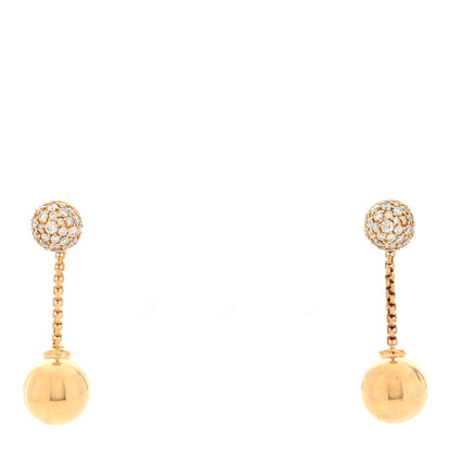 David Yurman 18K Yellow Gold Diamond Ball Drop Earrings 1 of 5