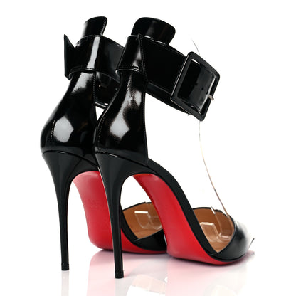 Christian Louboutin Patent Vinyl Harler 100 Ankle Strap Pumps 36.5 Black 4 of 8
