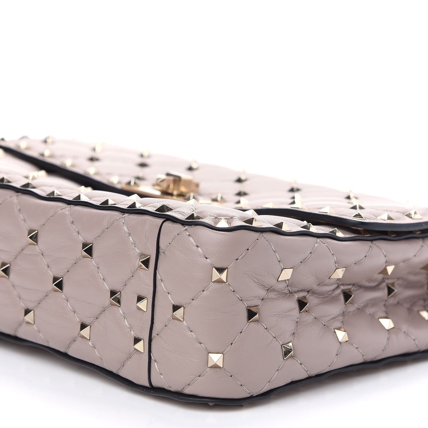 Valentino Garavani Lambskin Medium Rockstud Spike Shoulder Bag Poudre 8 of 8