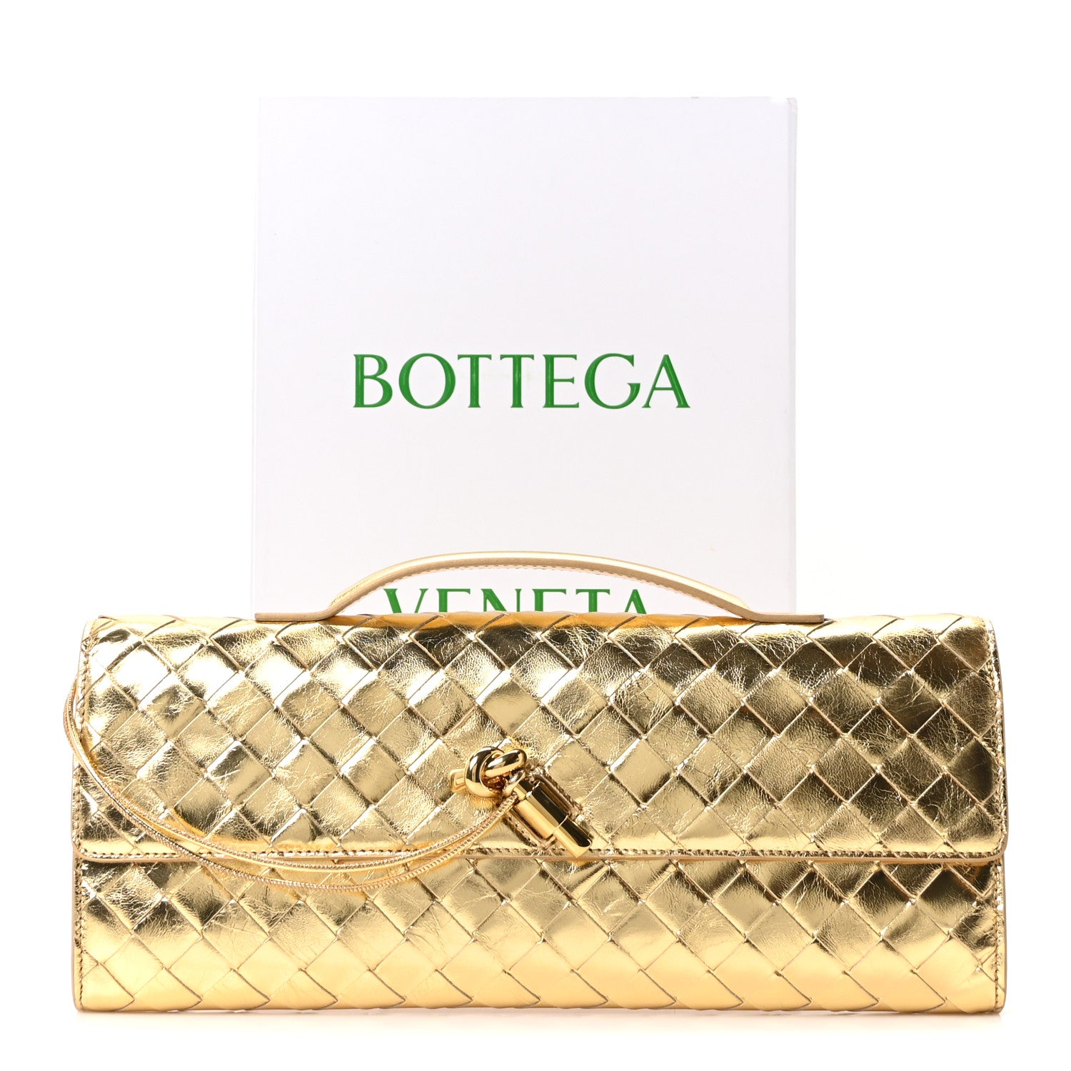 Bottega Veneta Metallic Lambskin Intrecciato Long Andiamo Top