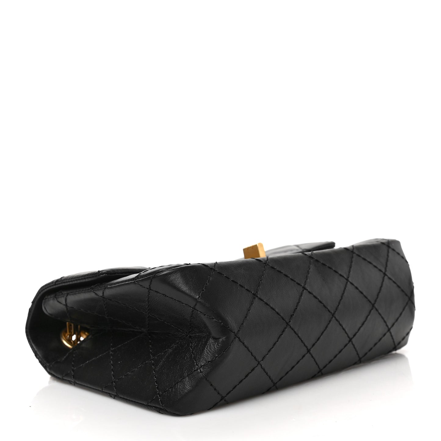 Aged Calfskin Quilted 2.55 Reissue Mini Flap Black
