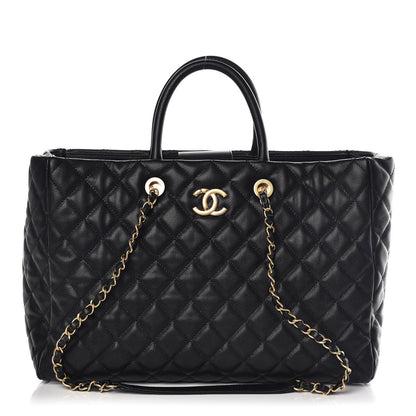 Chanel Caviar Quilted Large Coco Handle Shopping Tote Black 1 of 10