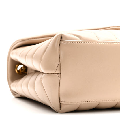 Saint Laurent Calfskin Y Quilted Monogram Small Loulou Chain Satchel Dark Beige 9 of 11