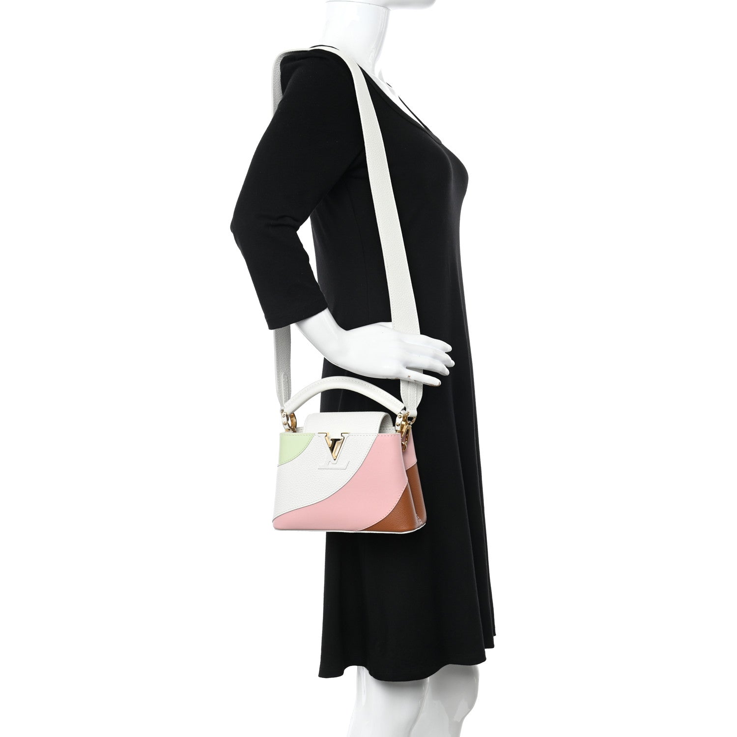 Louis Vuitton Taurillon Calfskin Patent Gelato Mini Capucines Fraise Pink 2 of 9