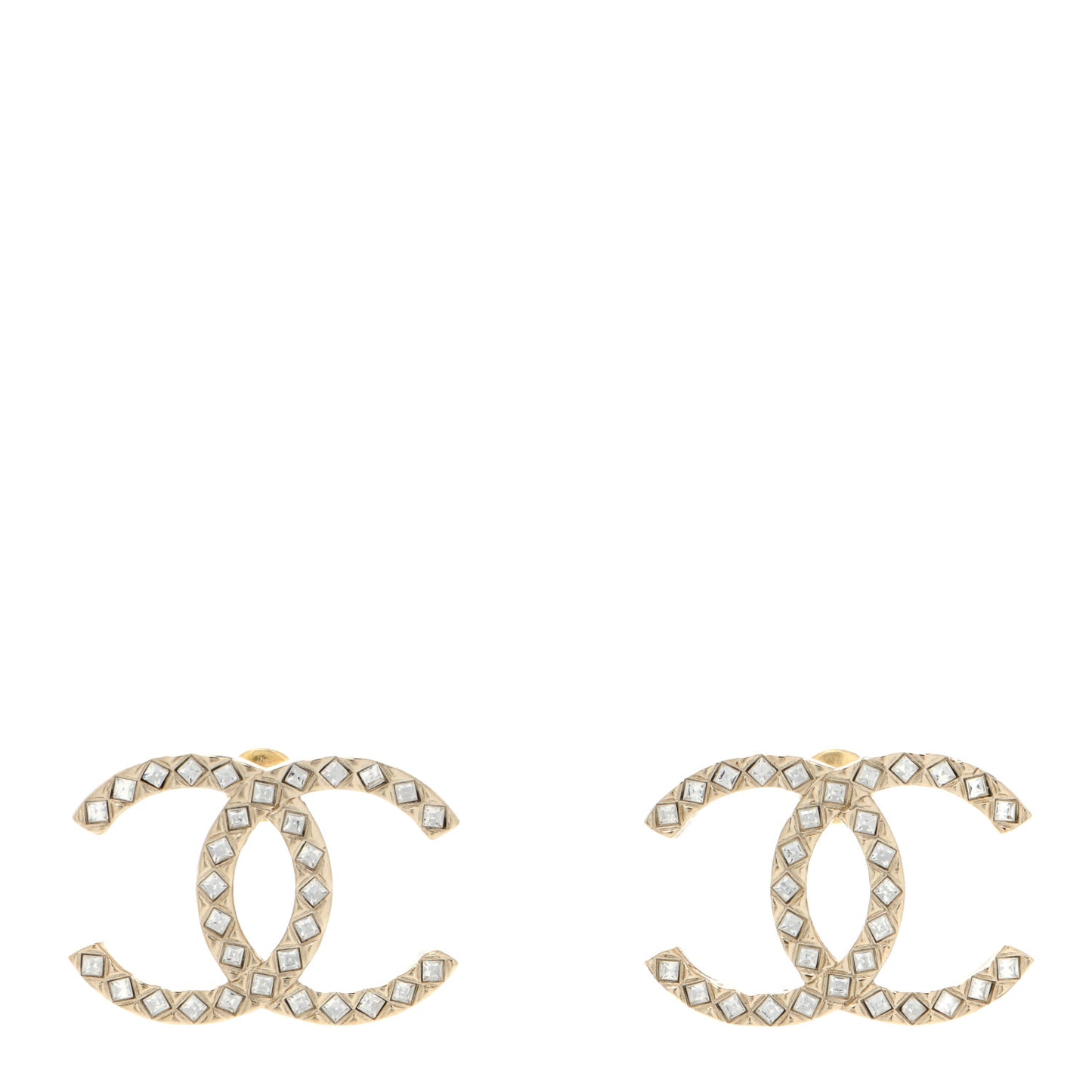 Baguette Crystal High Society CC Earrings Gold