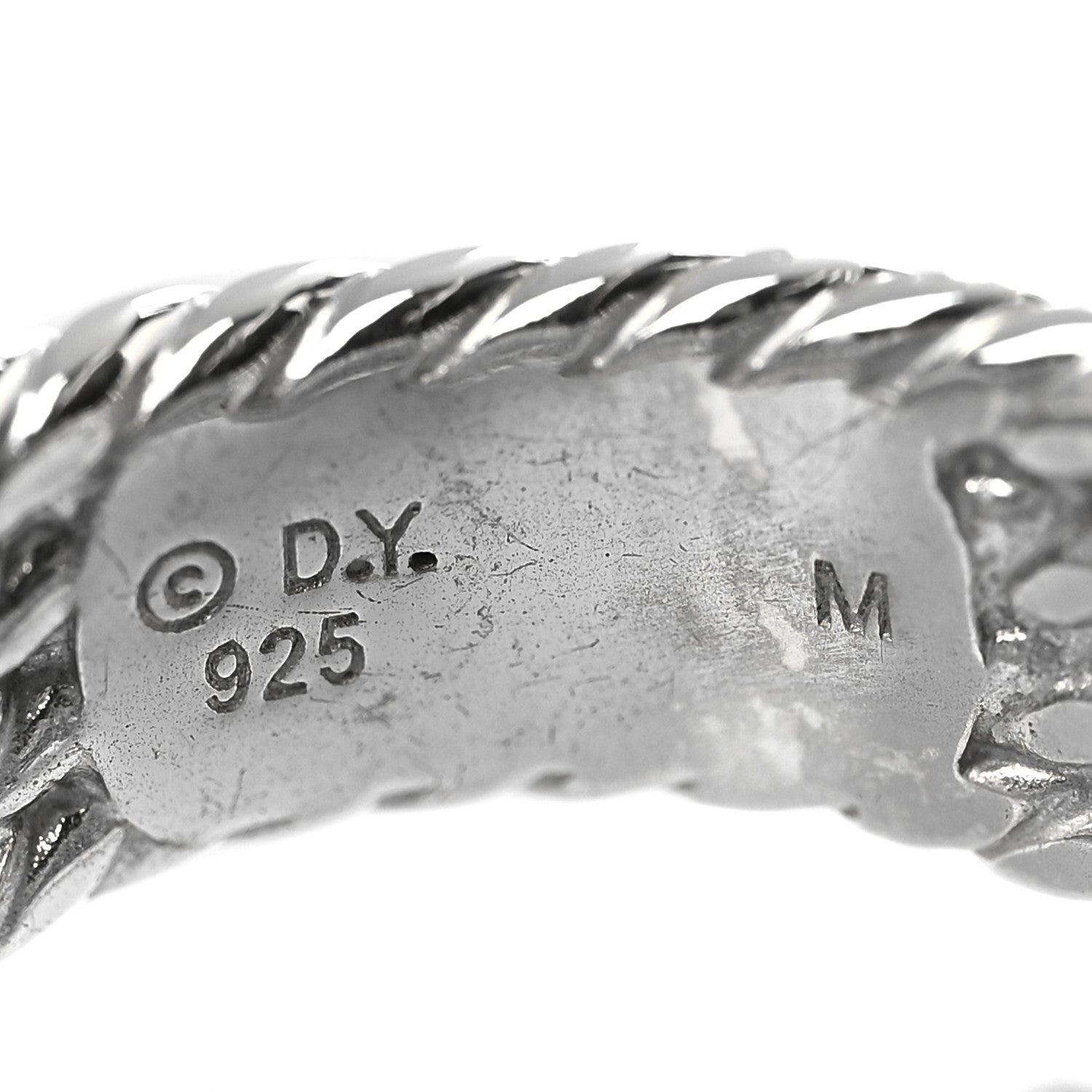 David Yurman Sterling Silver Diamond Confetti 4 Row Ring 55 7.25 4 of 4