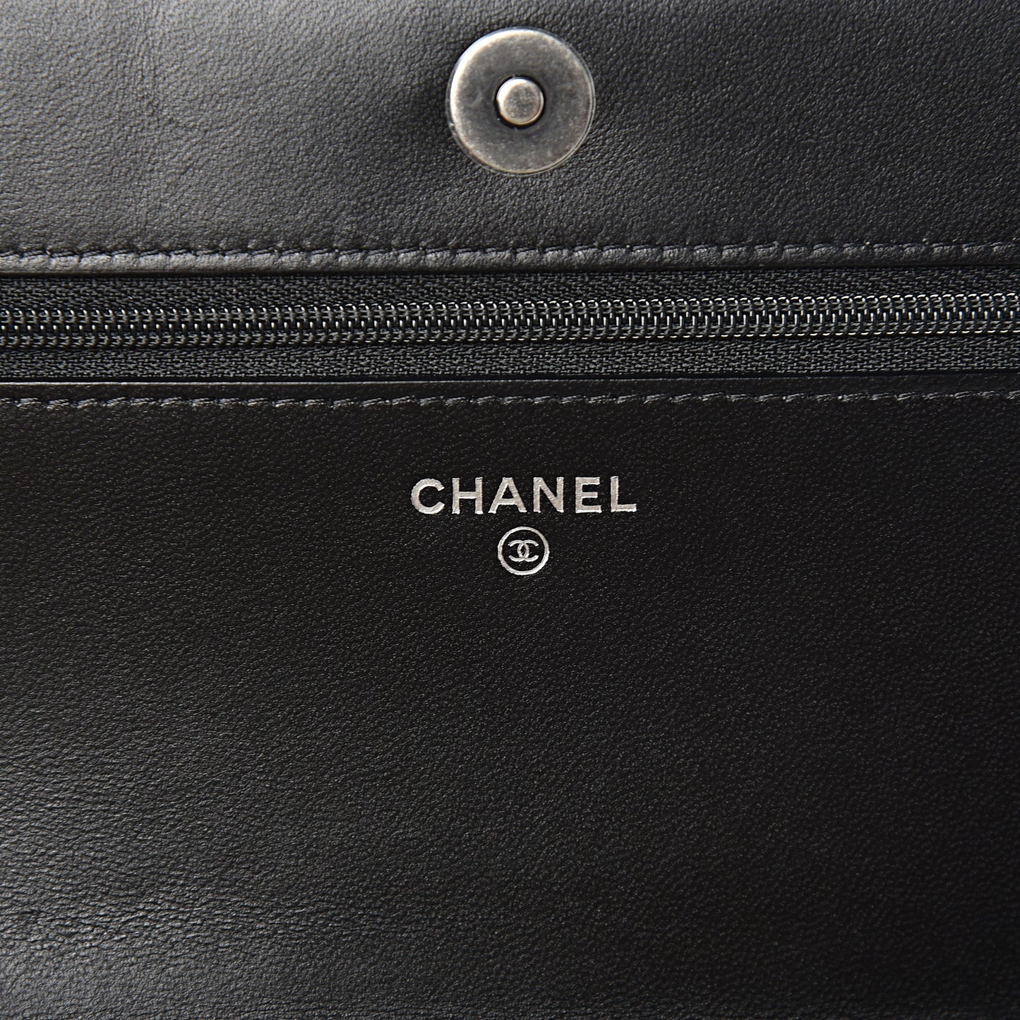 Lambskin Quilted Boy Wallet On Chain WOC Black