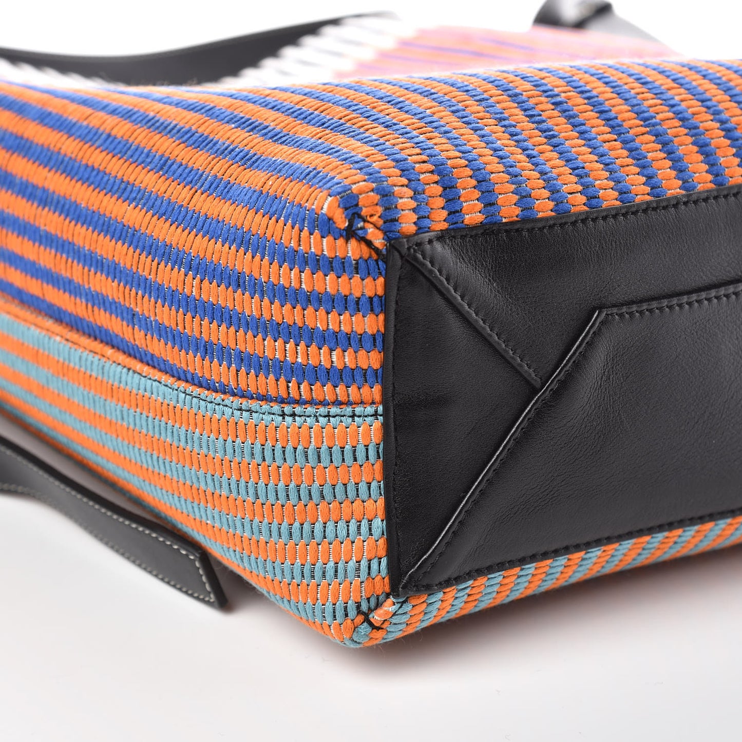 Woven Canvas Small Twisted Cabas Multicolor