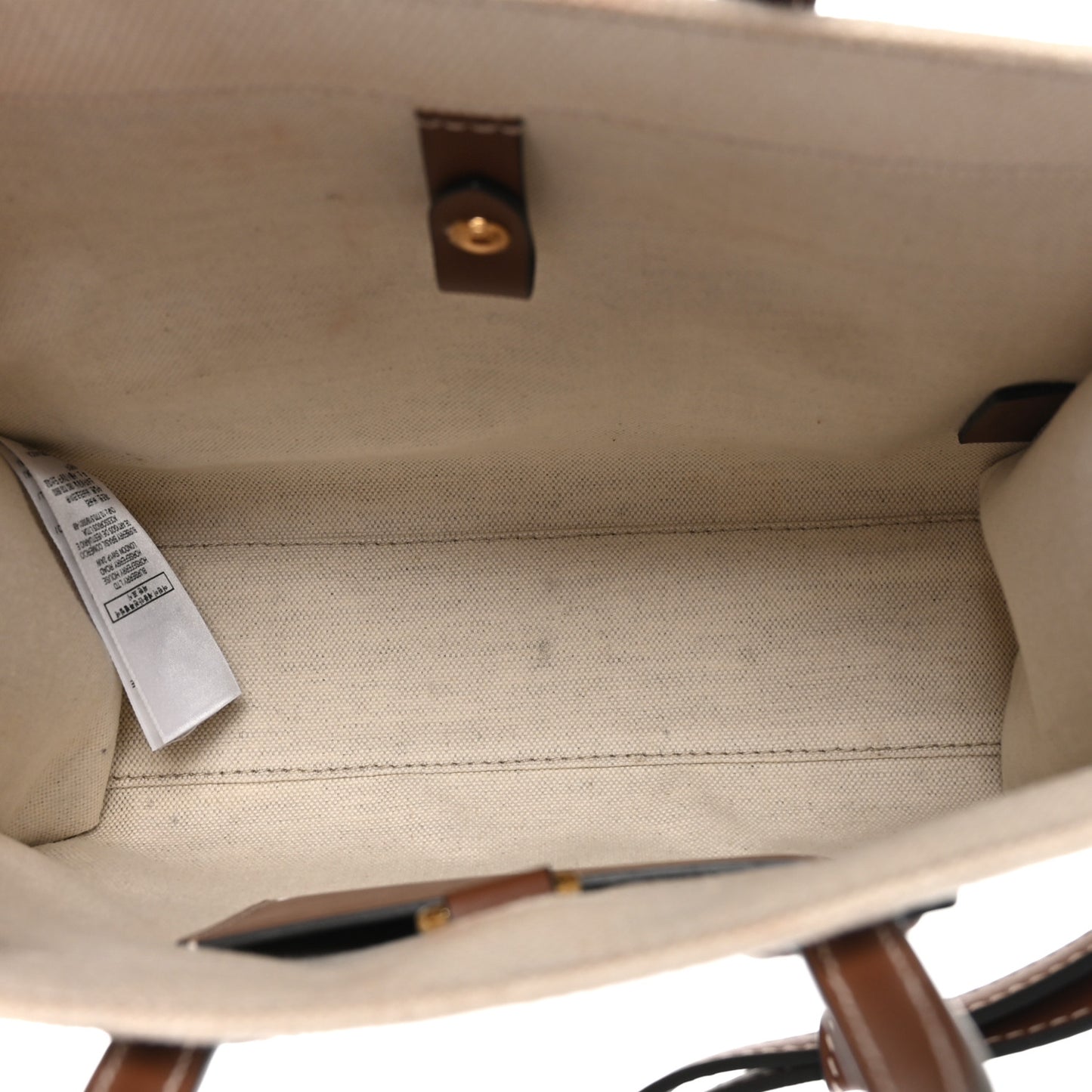Canvas Smooth Calfskin Mini Two Tone Freya Tote Brown