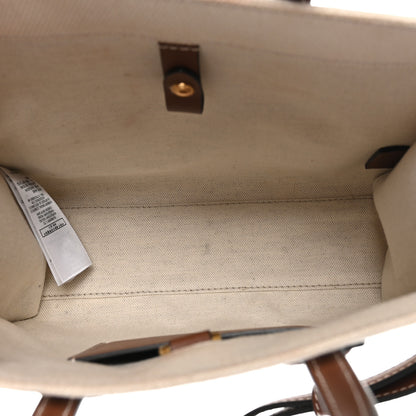 Burberry Canvas Smooth Calfskin Mini Two Tone Freya Tote Brown 5 of 9