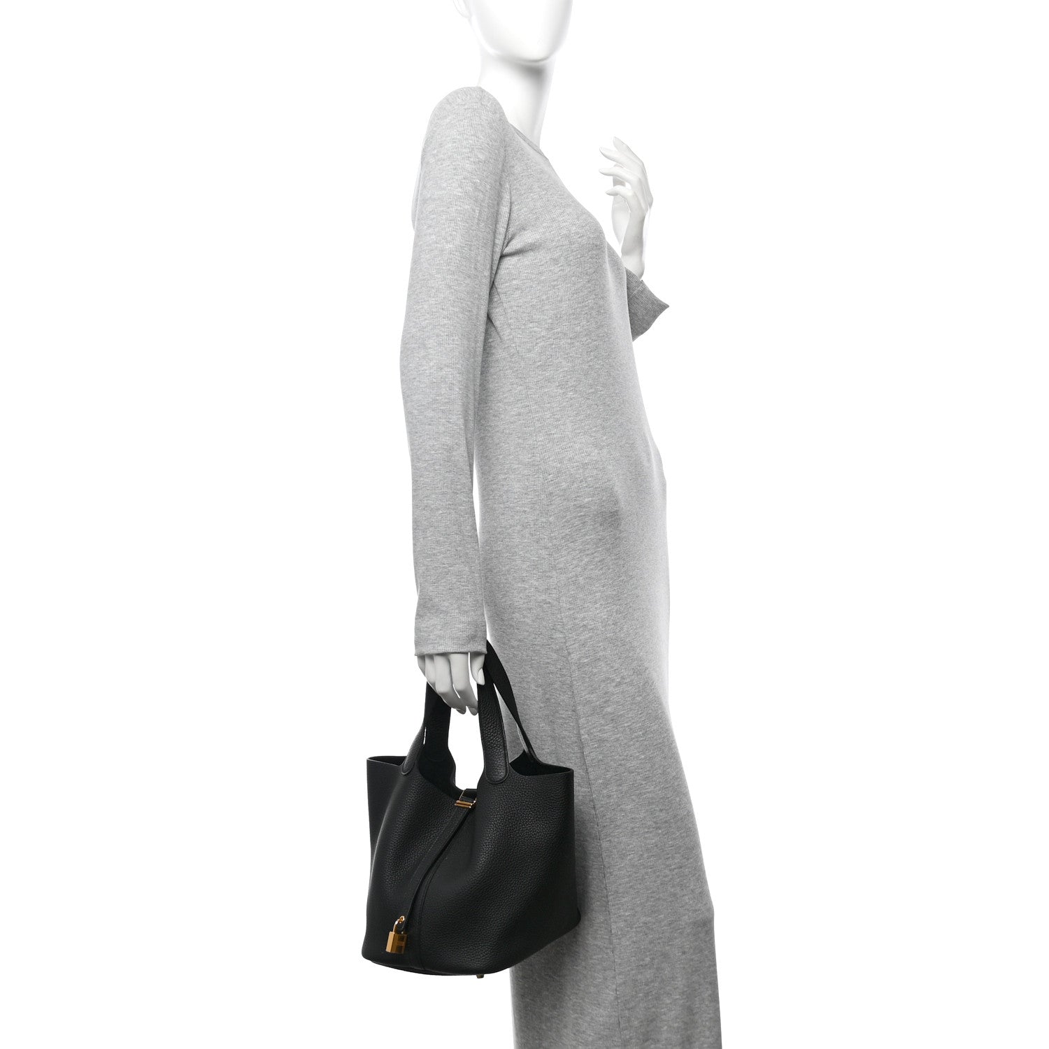 Hermes Taurillon Clemence Picotin Lock 22 MM Black 2 of 10