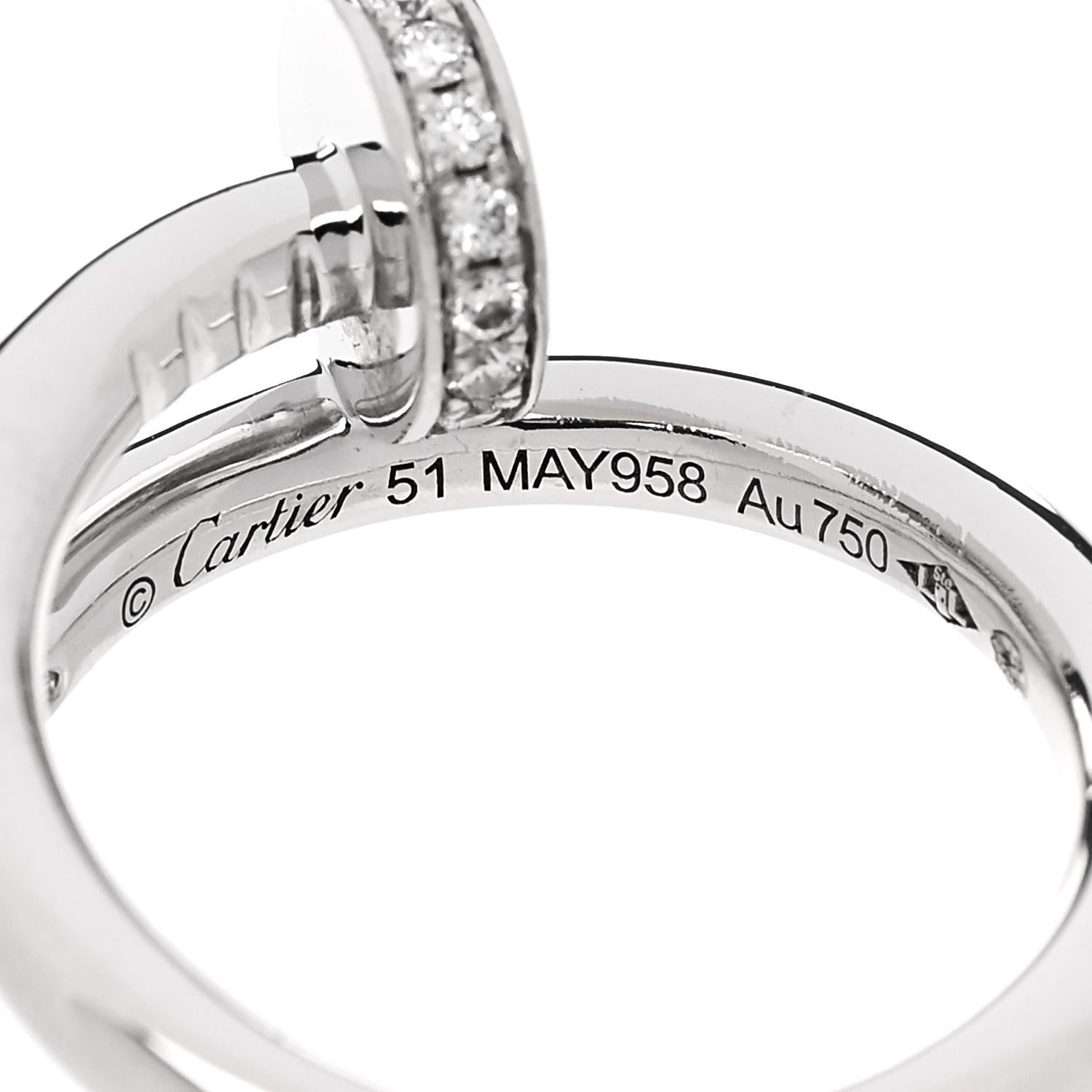 Cartier 18K White Gold Diamond Juste Un Clou Ring 51 5.75 5 of 6