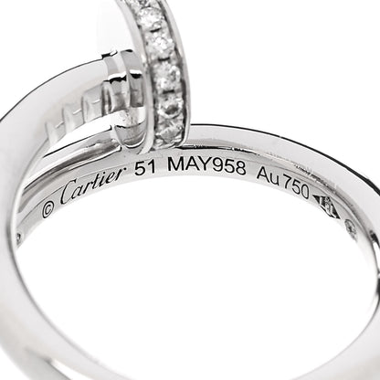 Cartier 18K White Gold Diamond Juste Un Clou Ring 51 5.75 5 of 6