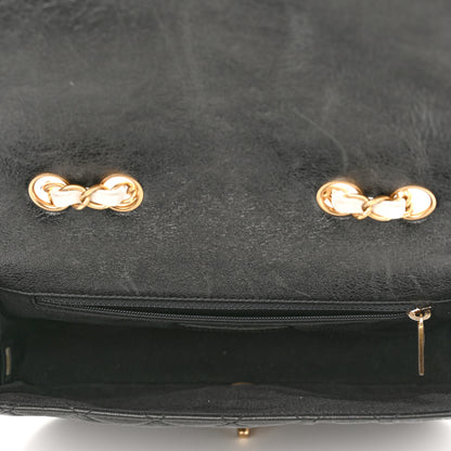 Chanel Calfskin Braided Flap White Black 4 of 10