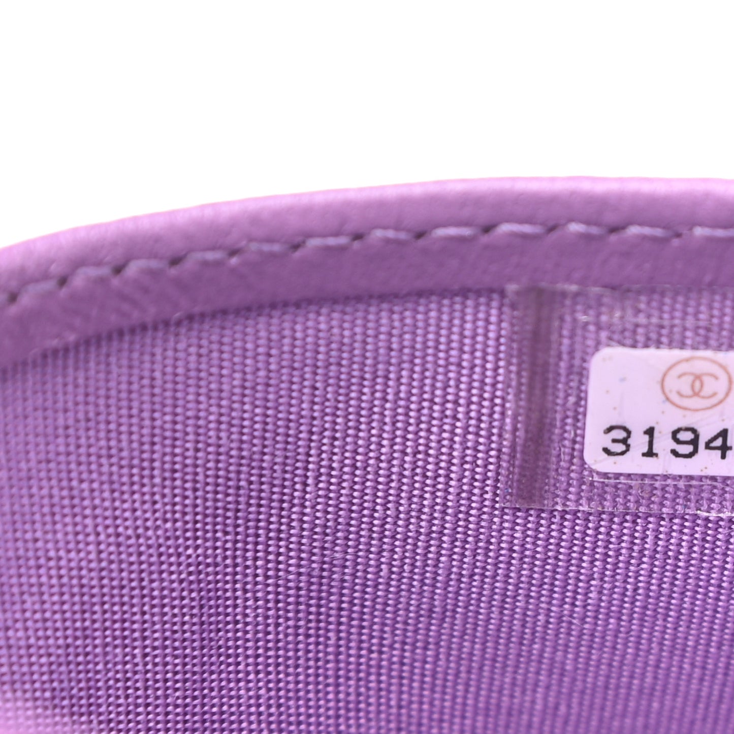 Lambskin Quilted Card Holder Purple