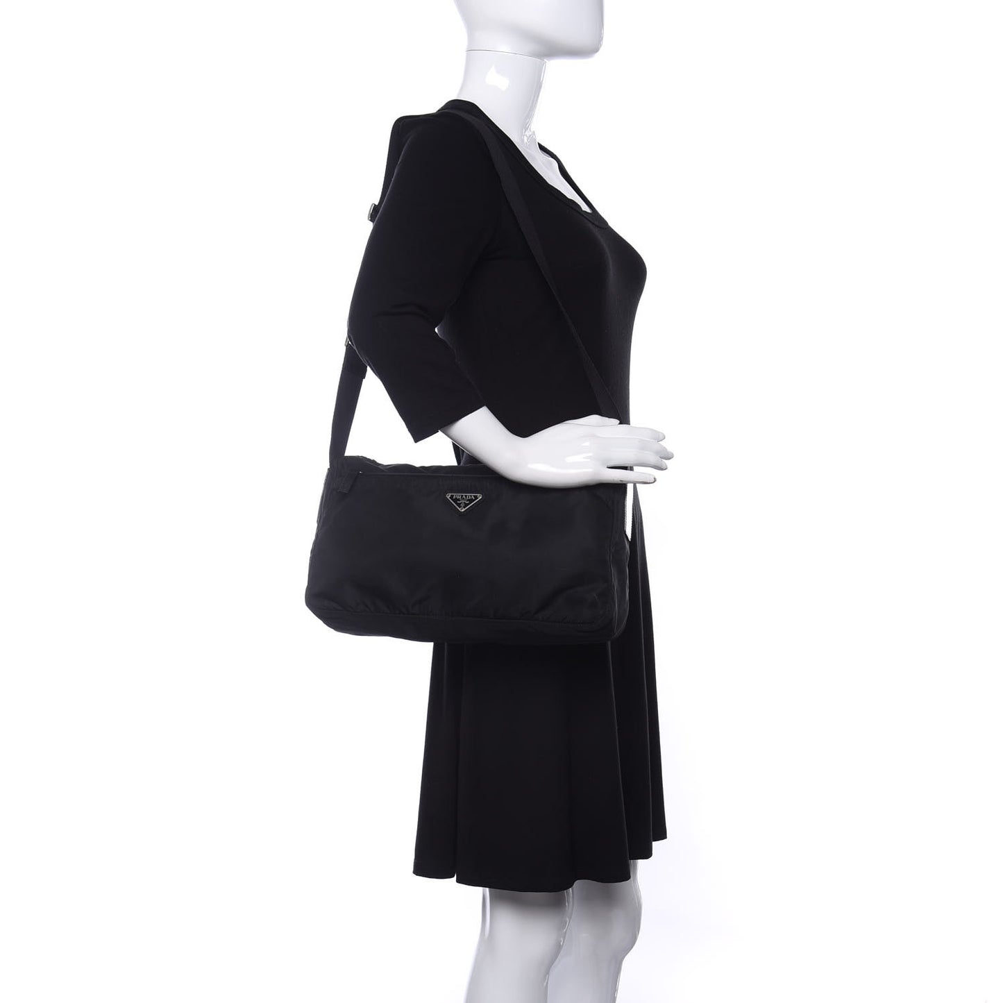 Tessuto Nylon Messenger Bag Black