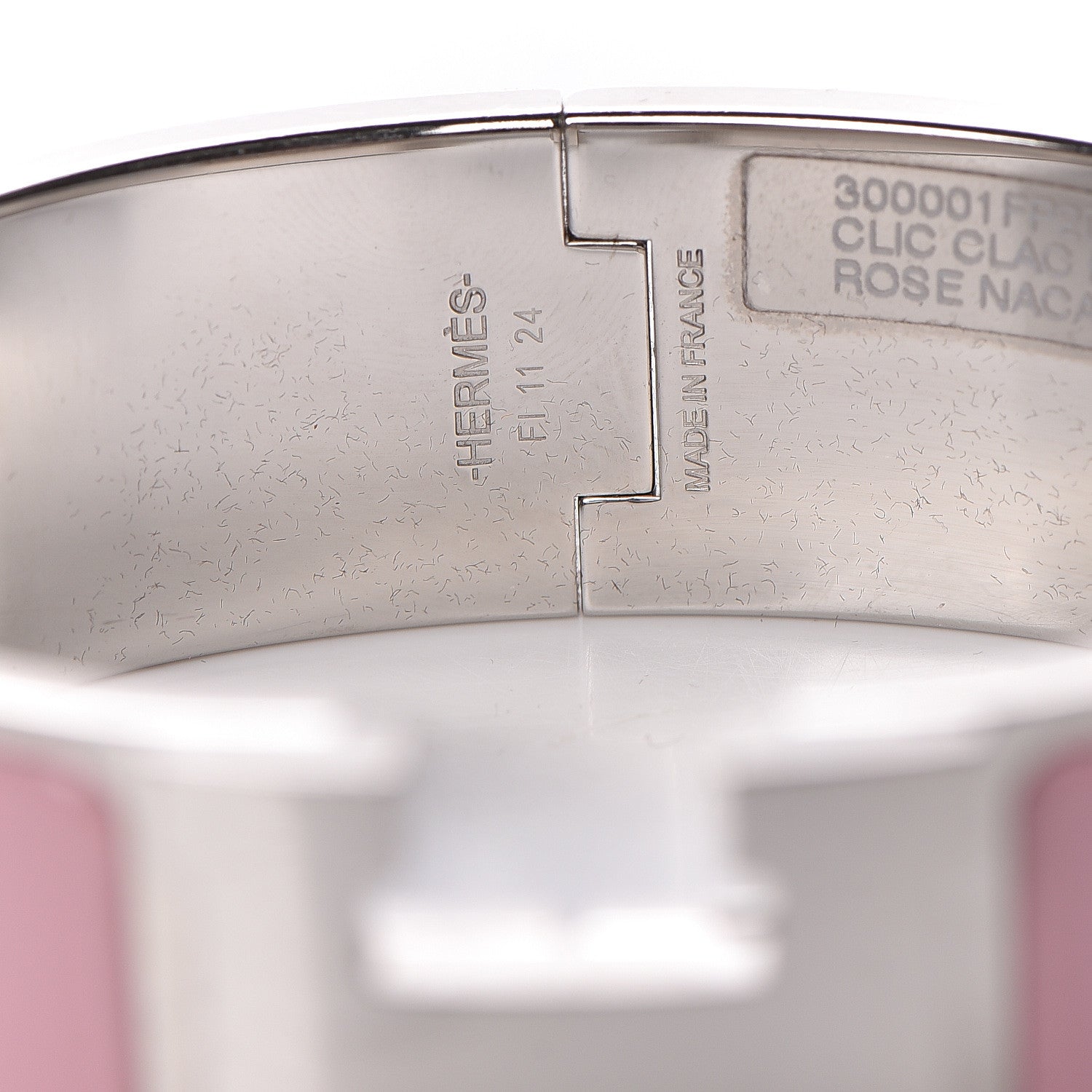 Hermes Enamel Wide Clic Clac H Bracelet GM Rose Nacarat 4 of 5