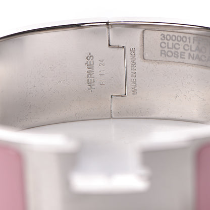 Hermes Enamel Wide Clic Clac H Bracelet GM Rose Nacarat 4 of 5