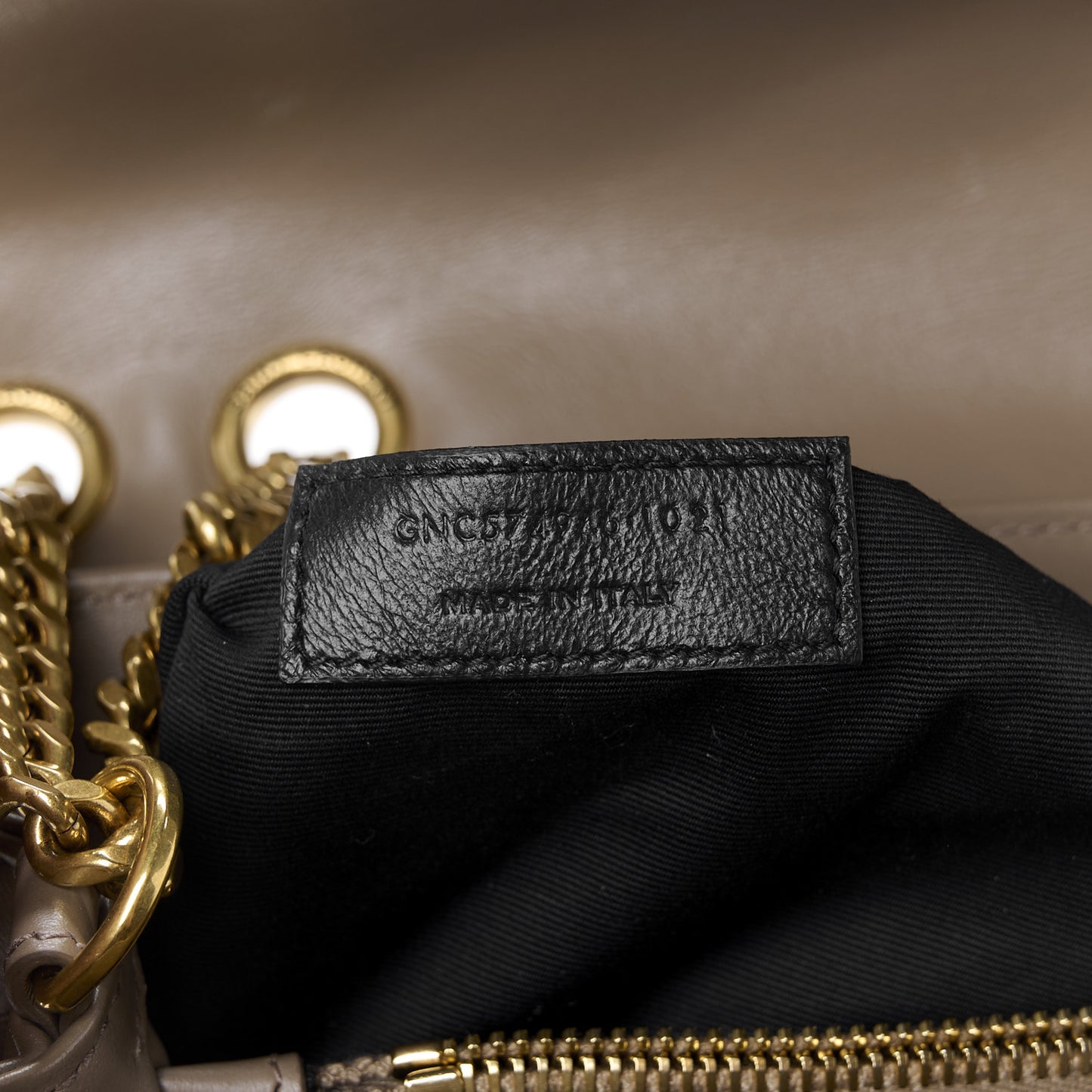 Calfskin Y Quilted Monogram Medium Loulou Chain Satchel Taupe