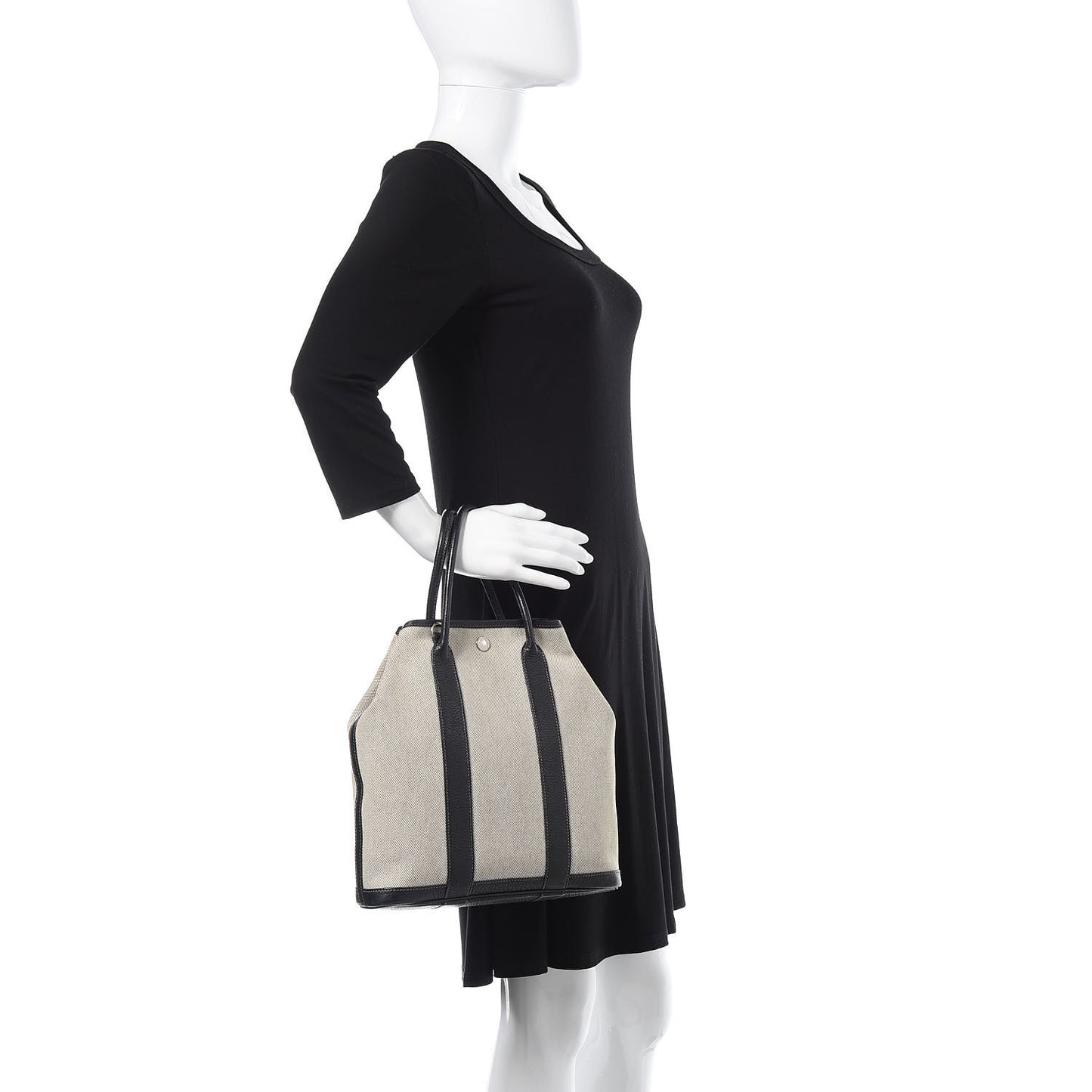 Buffle Skipper Toile Garden Party Vertical Tote Black