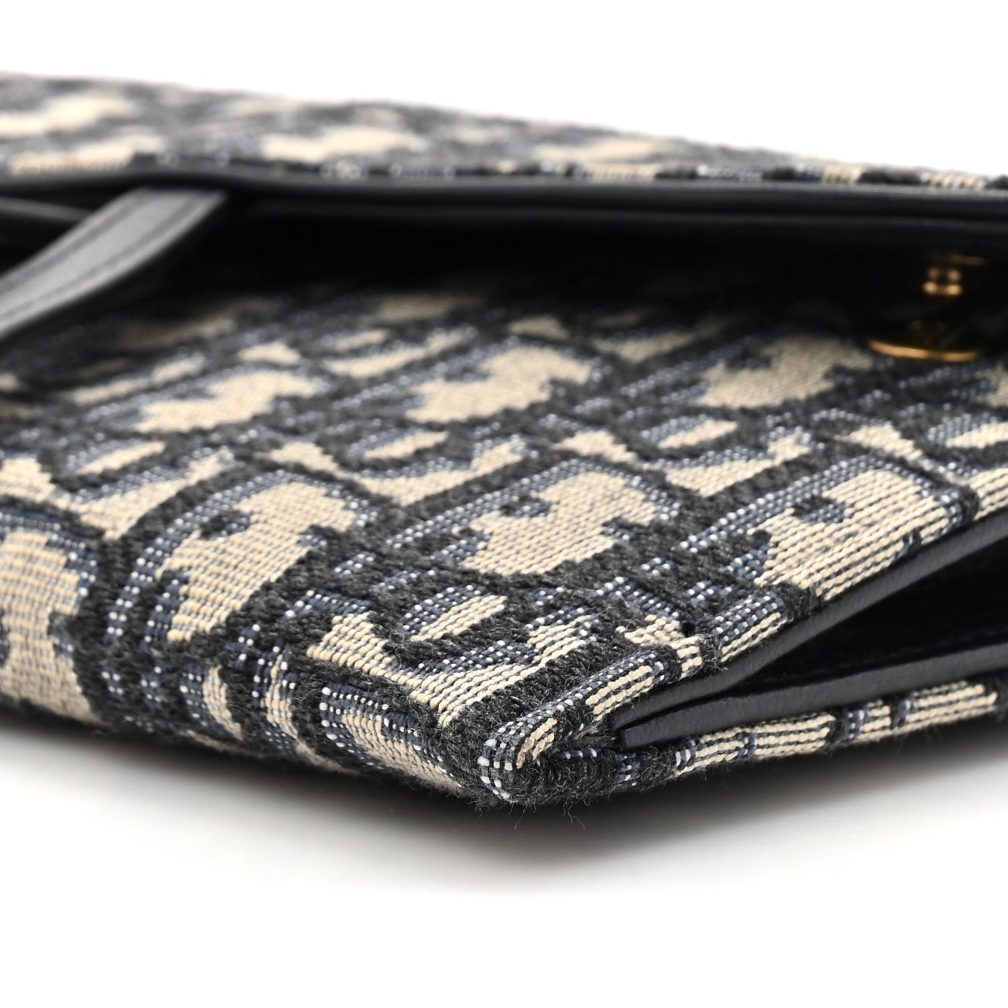 Oblique Saddle Chain Long Wallet Blue