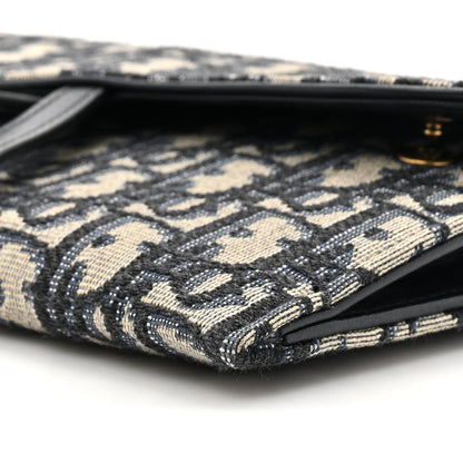 Christian Dior Oblique Saddle Chain Long Wallet Blue 10 of 13