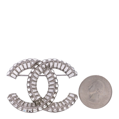 Chanel Baguette Crystal CC Brooch Silver 5 of 6