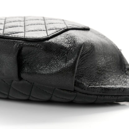 Chanel Crumpled Glazed Lambskin Quilted Waist Bag Fanny Pack Black 10 of 11