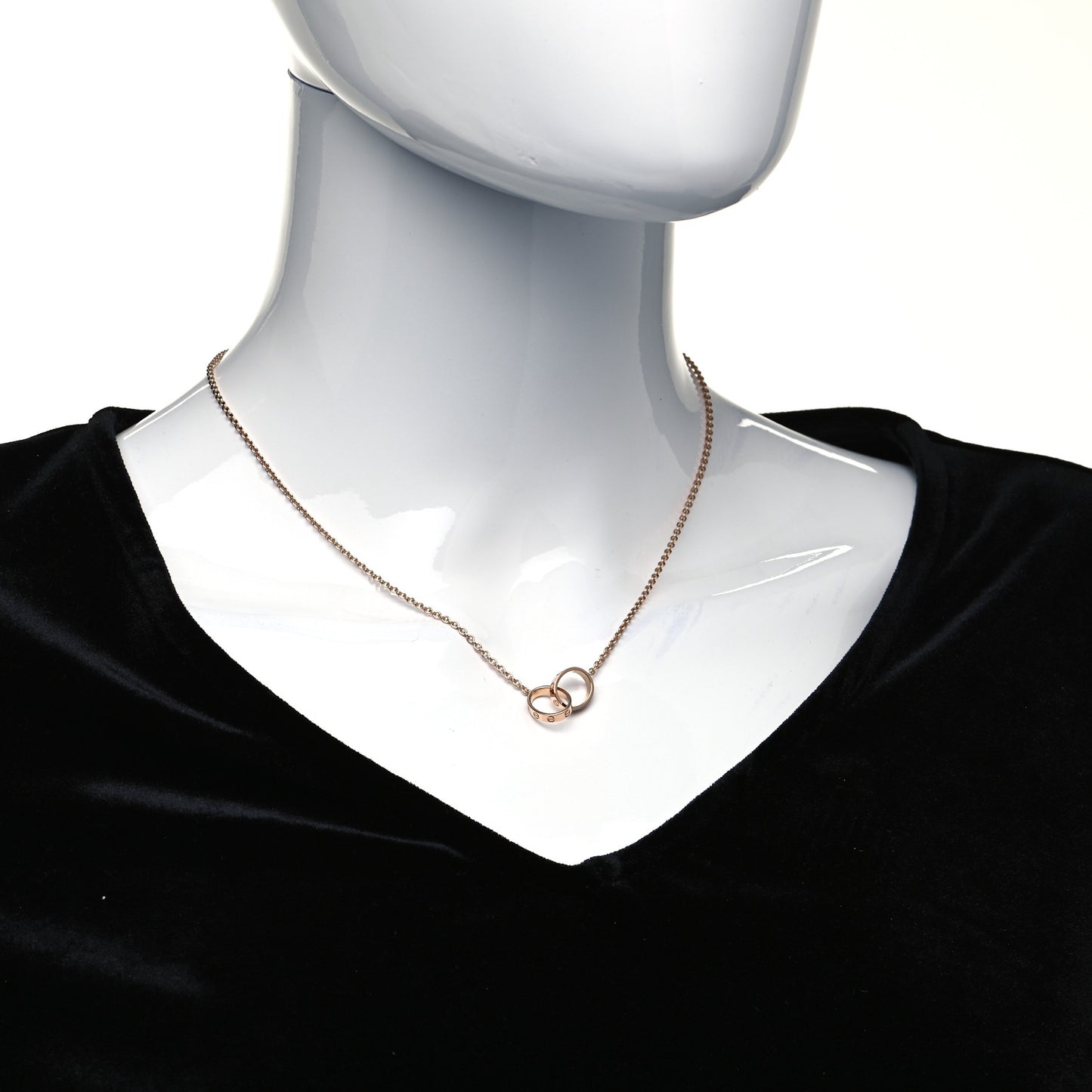 18K Pink Gold Interlocking LOVE Necklace