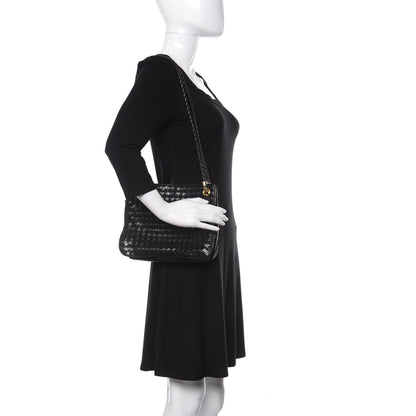 Bottega Veneta Nappa Intrecciato Shoulder Bag Black 2 of 11