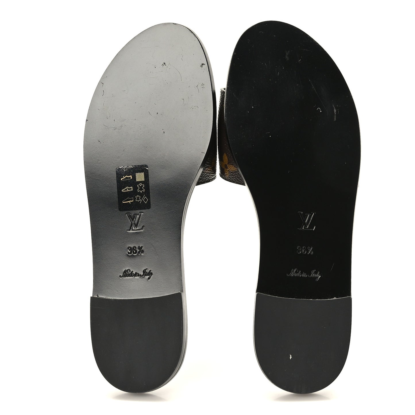 Patent Monogram Lock It Flat Mules 36.5