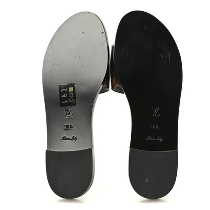 Louis Vuitton Patent Monogram Lock It Flat Mules 36.5 5 of 8