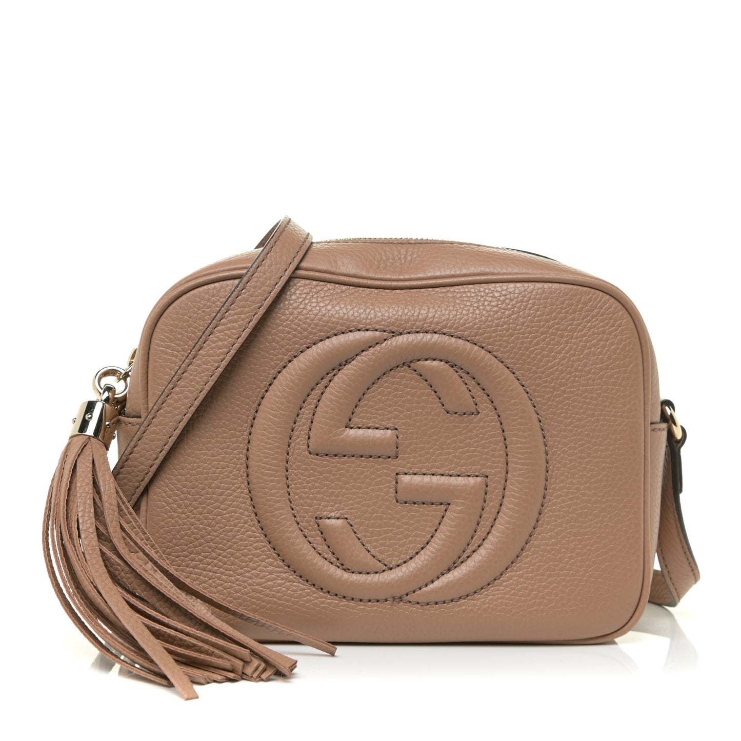 Pebbled Calfskin Small Soho Disco Bag Camelia