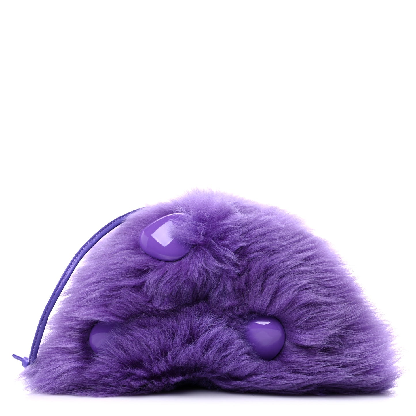 Shearling Lambskin Embellished The Mini Pouch Purple