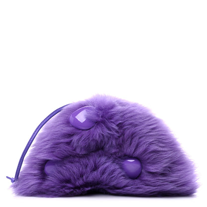Bottega Veneta Shearling Lambskin Embellished The Mini Pouch Purple 1 of 9