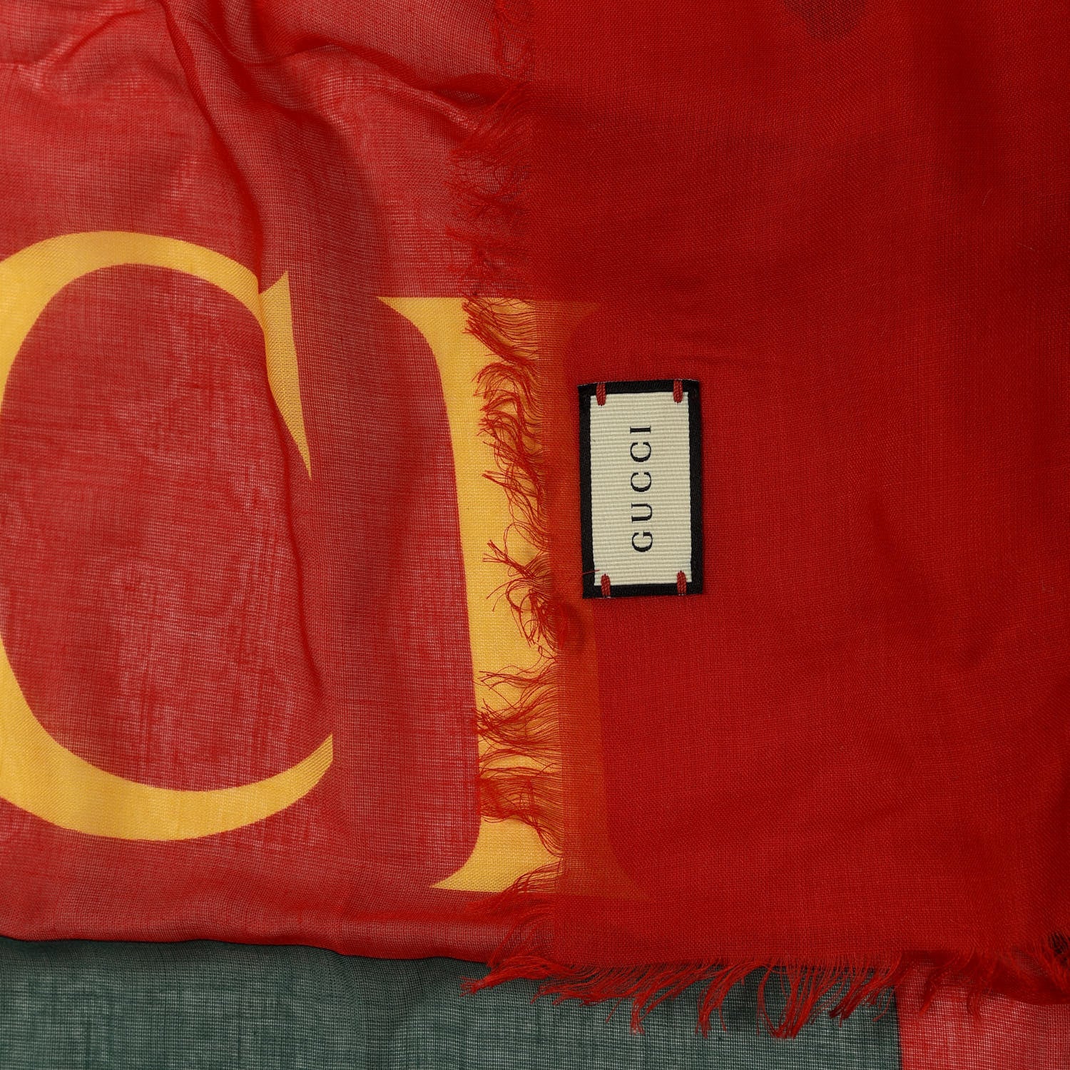 Gucci Modal Silk Coco Capitan Logo Square Scarf Flame 3 of 4